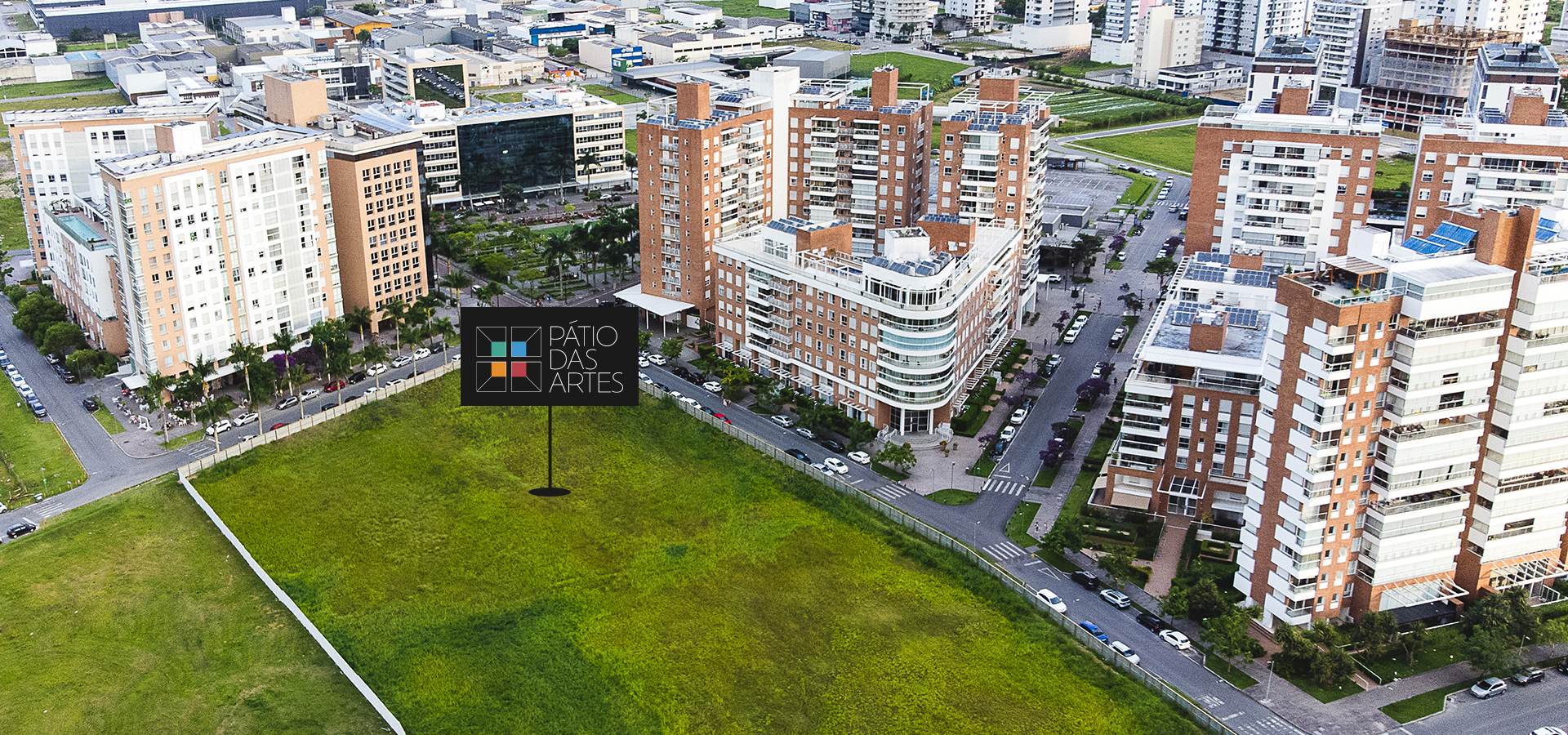 Imagem aérea da localização do empreendimento Pátio das Artes